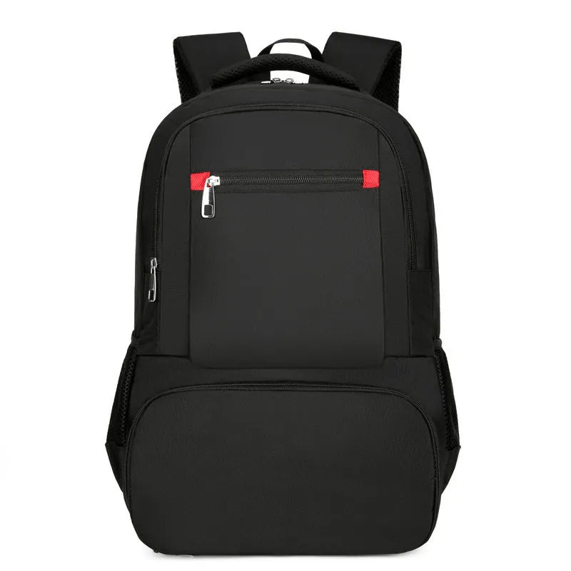 Insulated Oxford cloth backpack in light grey showing curved shoulder straps and dry-wet separation compartment