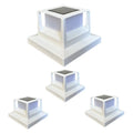 Outdoor solar pillar lamp, square 160mm x 160mm x 110mm, IP44, black or white, for home courtyard