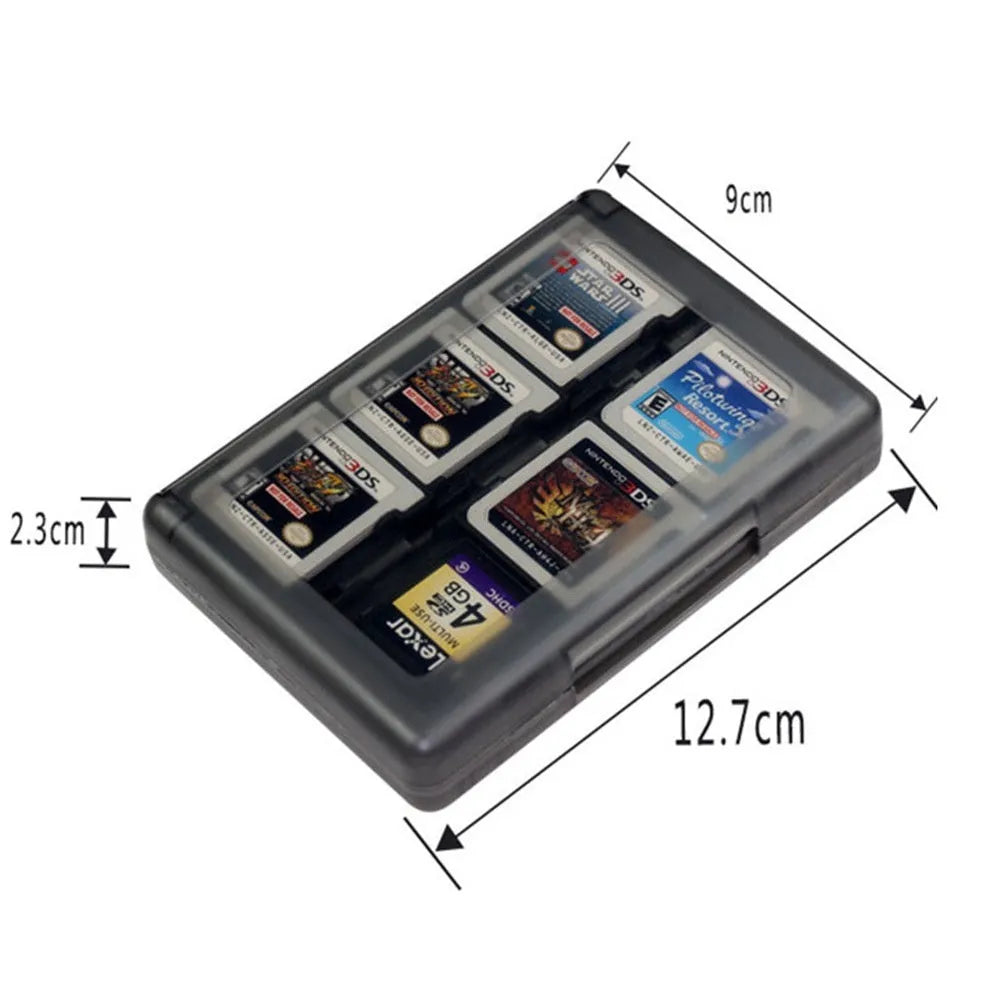 NDS 3DS 28-capacity game card storage box in black blue pink white colour options