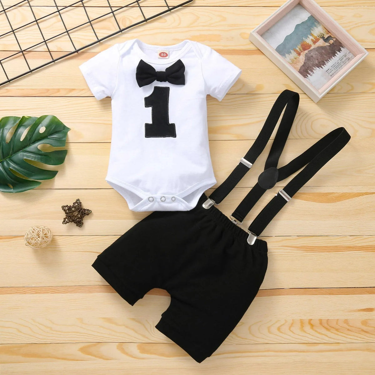 Men's white striped cotton blouse and pants set with removable hood and hidden hook closure, short sleeve summer outfit.