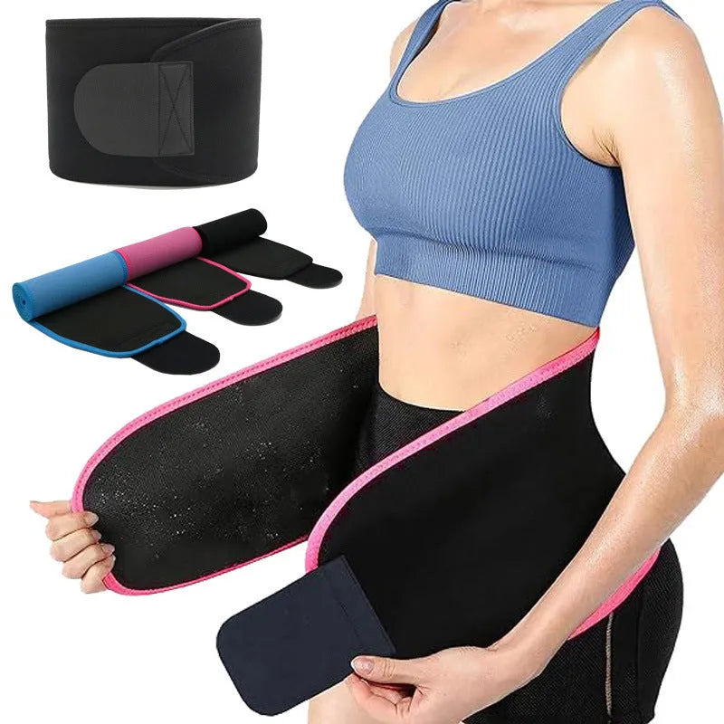 Neoprene lumbar support belt for fitness and running in black, blue, and pink colours