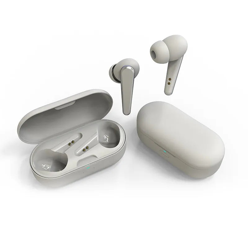 Black ANC active noise cancellation wireless Bluetooth headphones with earplug-style earpieces