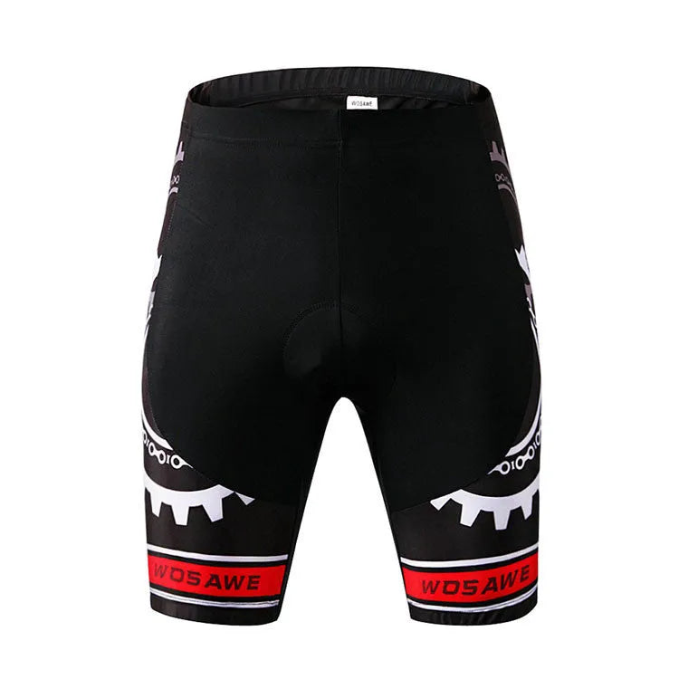 WOSAWE black and red cycling shorts for men and women, polyester spandex, sizes S to XXL
