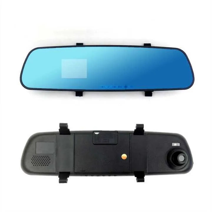 2.4 inch 1080P HD rearview mirror driving recorder with motion detection G-sensor and 100 degree lens angle black colour