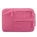 Laptop sleeve bag for 15 inch notebook with double zipper and front pockets in gray