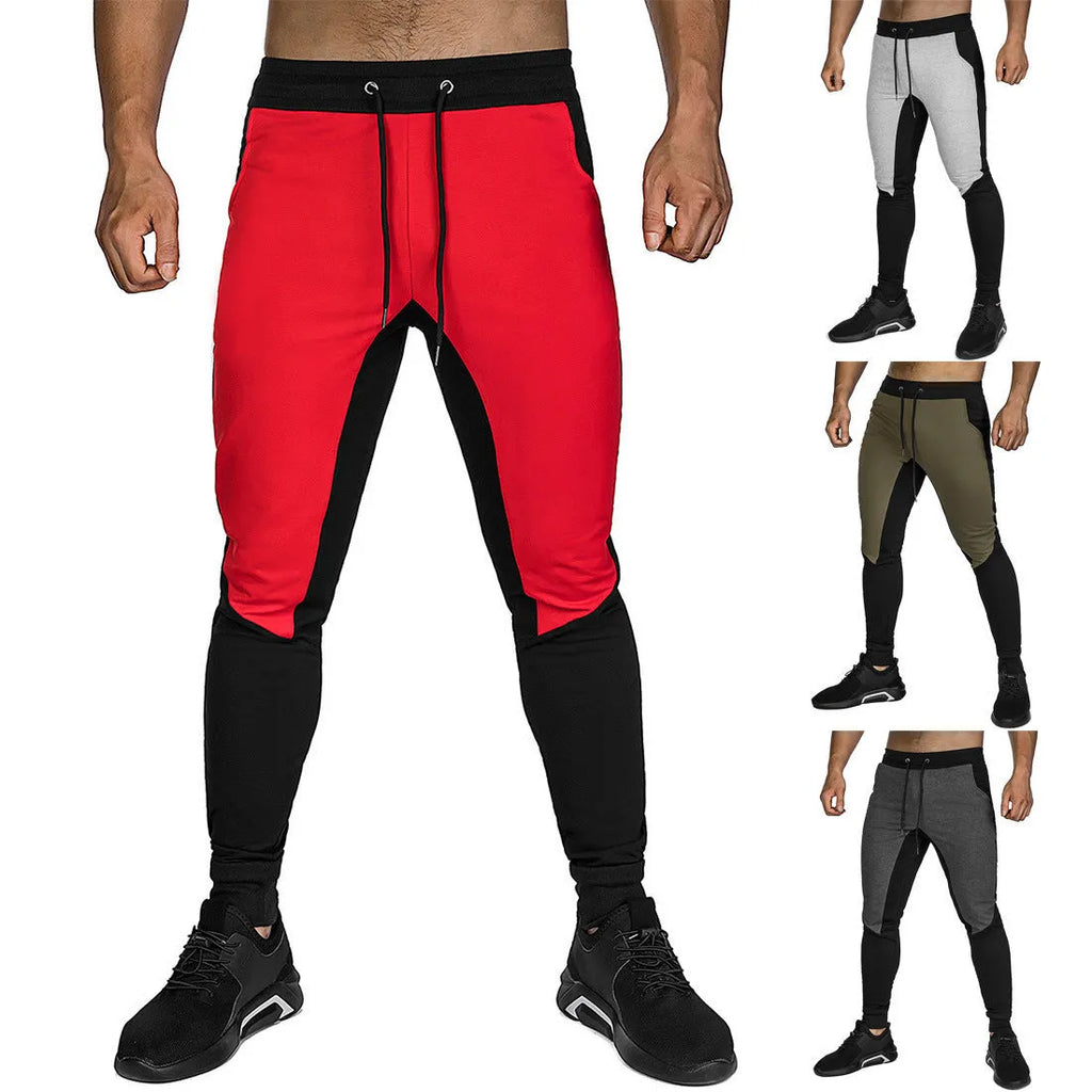 Men's cotton casual sweatpants in straight-leg style with drawstring waist available in multiple colours