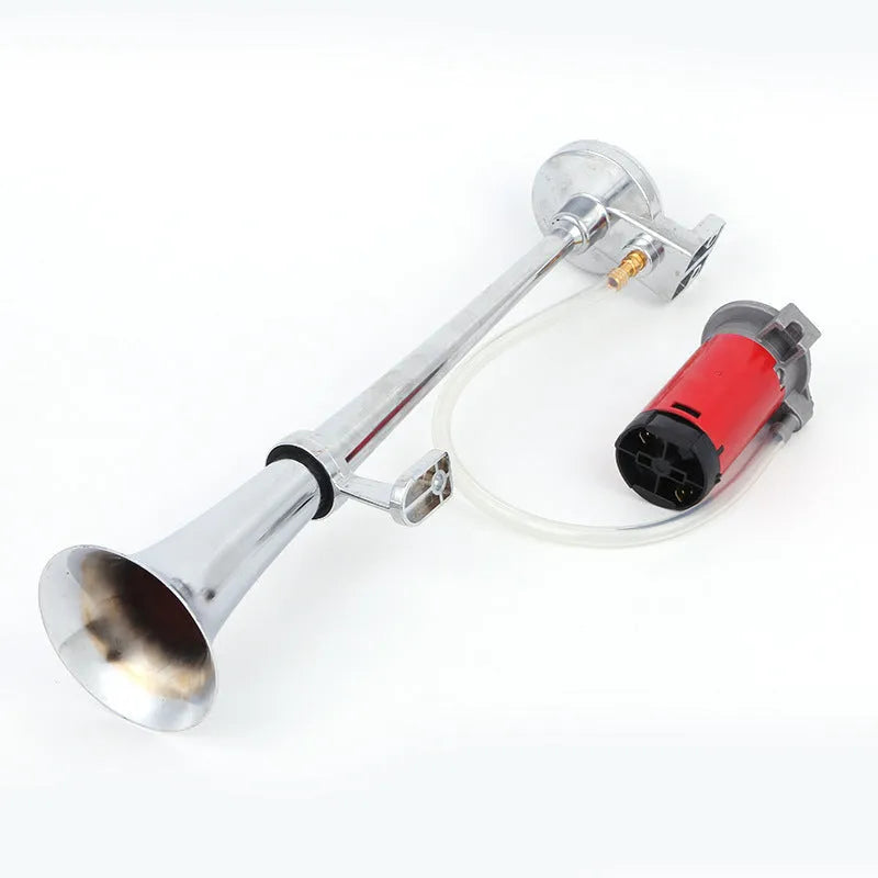Single trumpet car horn 450mm 12V chrome finish loud train horn
