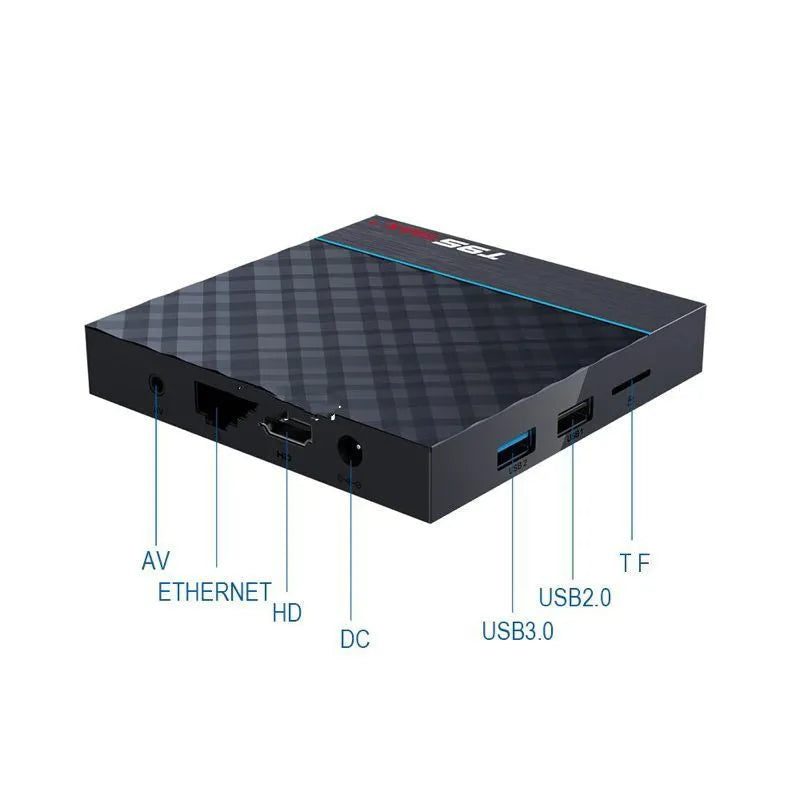 Black T95 Max Plus Android Smart TV Box with choice of 32GB or 64GB storage