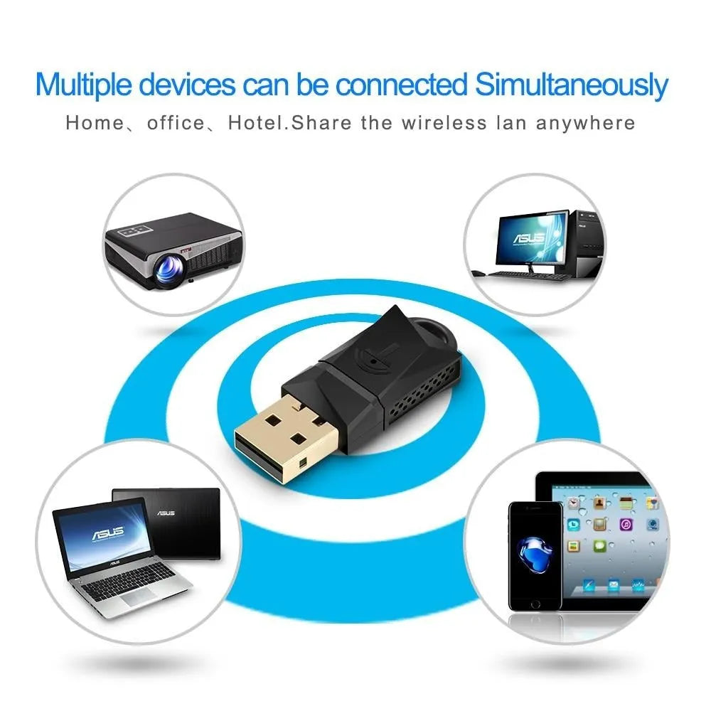 Rocketek WL3AT black USB wireless network card with 600Mbps speed