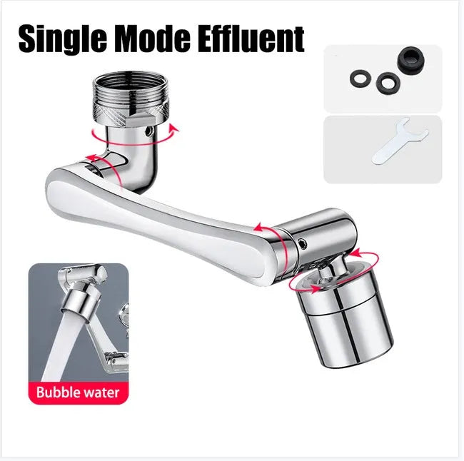 Swivel universal extension bubbler faucet with 1080-degree rotation and dual water modes
