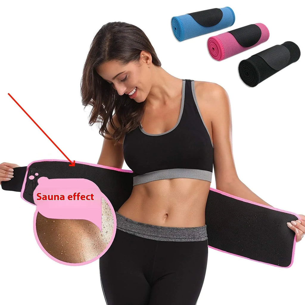 Neoprene lumbar support belt for fitness and running in black, blue, and pink colours