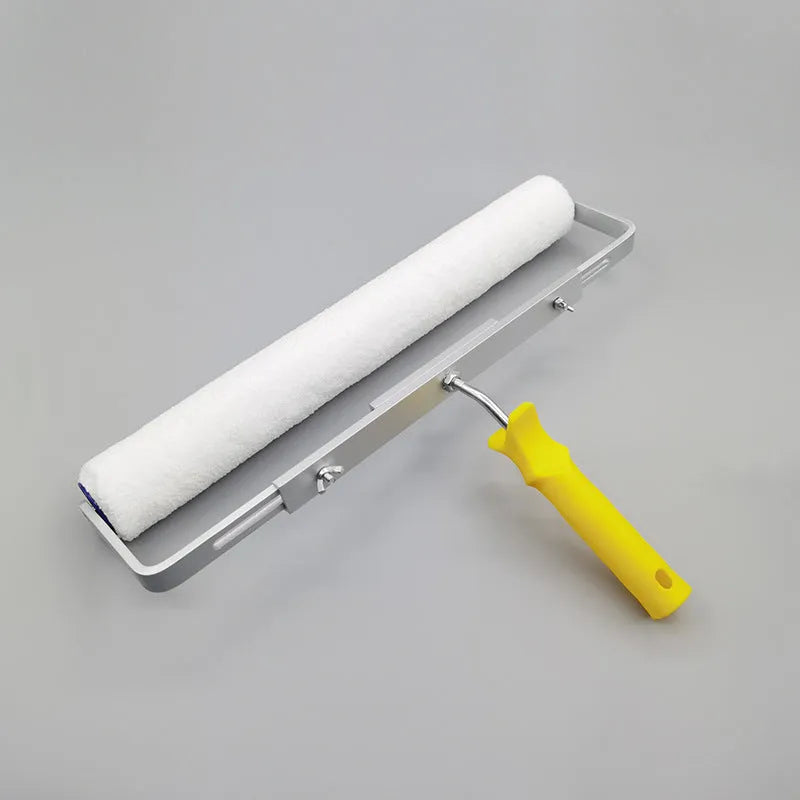 18-inch paint roller with three brush head types: short, medium, and long hair textures for wall painting
