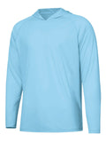 Thin polyester outdoor hooded long sleeve top for UV protection during fishing and hiking