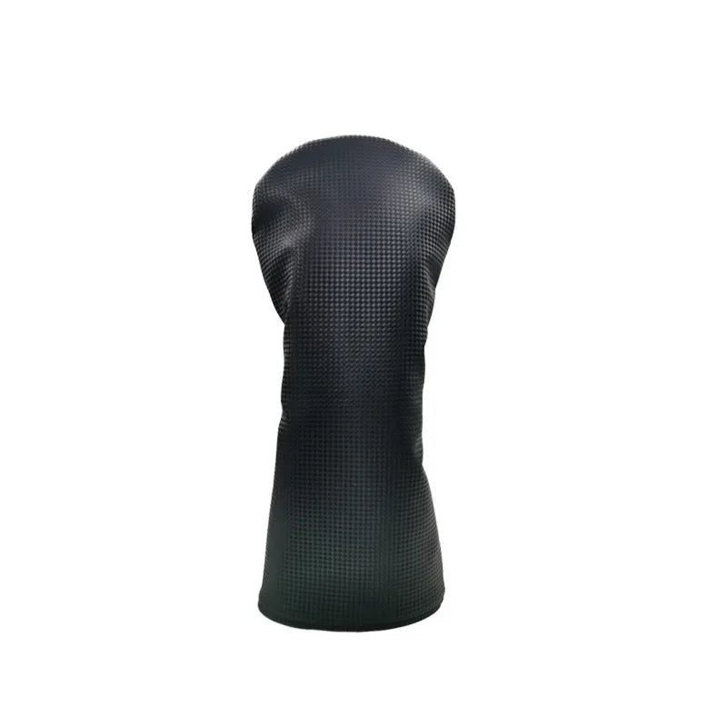 Black golf club head cover for No.1 wooden pole, fairway wooden pole, and iron wooden pole sets