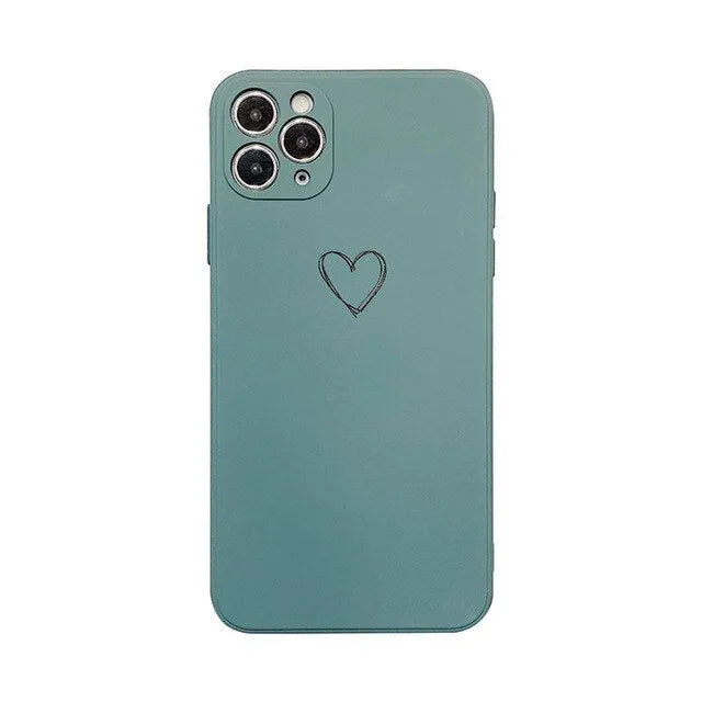 A selection of solid-colour TPU silicone back cover cases for various Apple iPhone models.
