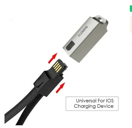 Short 20cm leather-braided USB C to Apple Lightning charging cable with zinc alloy connectors