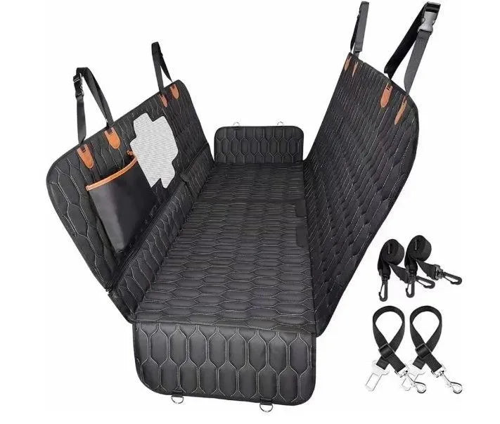Black machine washable cloth three-in-one pet car travel mat 137x149cm for dogs and cats
