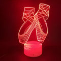 Ballet dancing shoes 3D LED night light with seven colour options and remote control