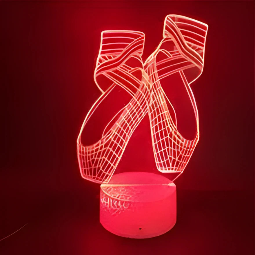 Ballet dancing shoes 3D LED night light with seven colour options and remote control