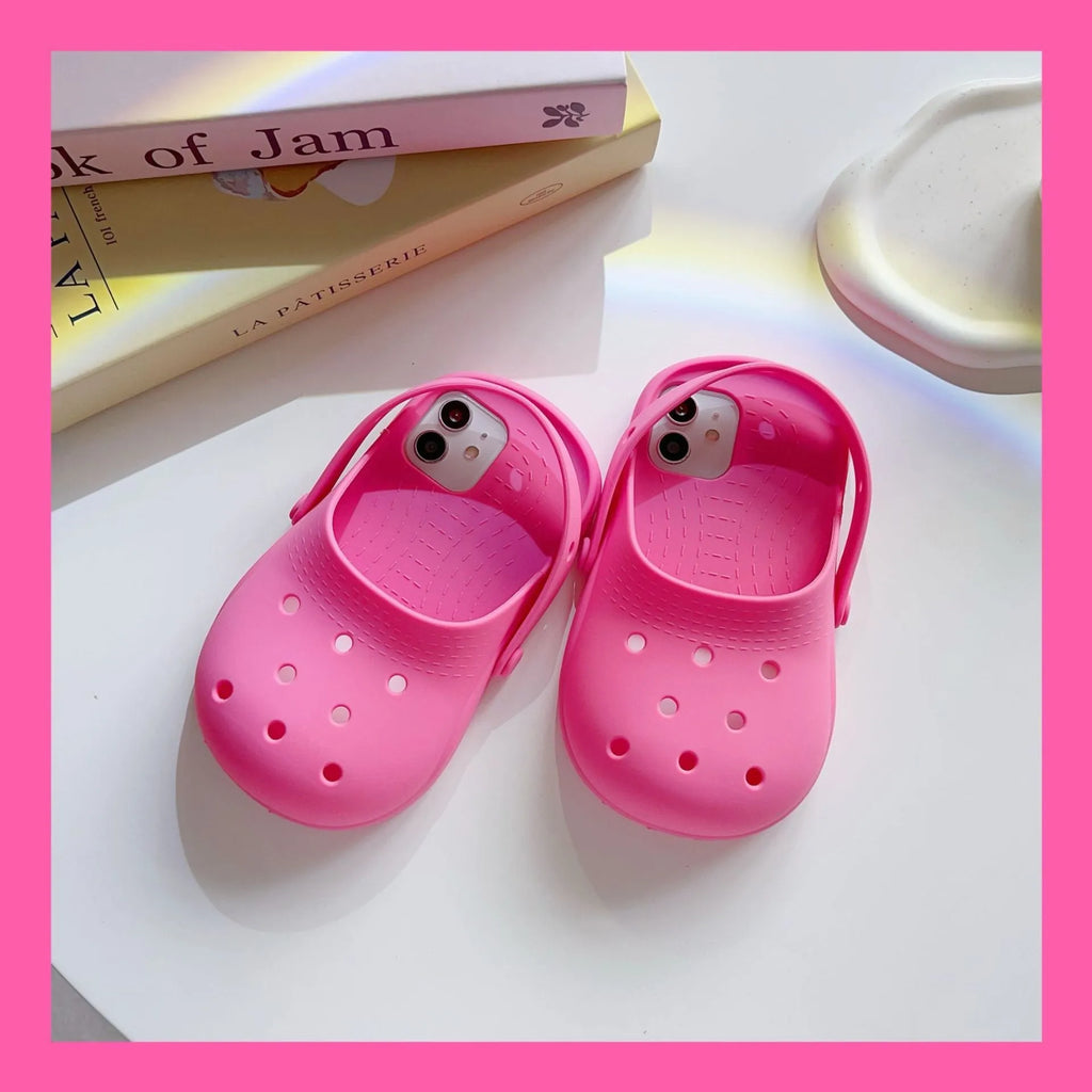 Pink silicone phone case with slipper design for iPhone 11-15, drop-resistant all-inclusive cover
