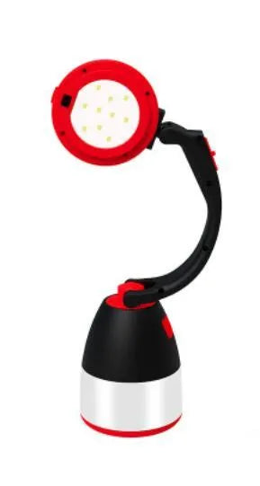 Black green 3-in-1 multifunctional LED tent lamp with adjustable head and USB port