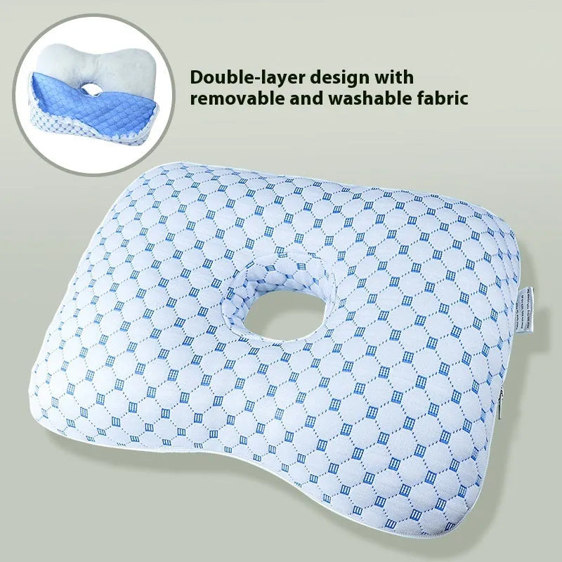 Single hole ear pillow for beauty salon treatments in grey colour
