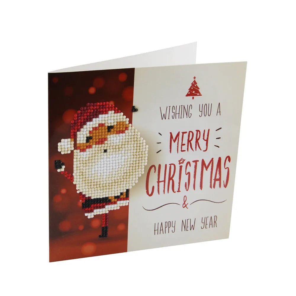 DIY diamond painting greeting cards, 5D cartoon design, folded size 15 x 15 cm, resin diamond and cardboard, 1 pair.