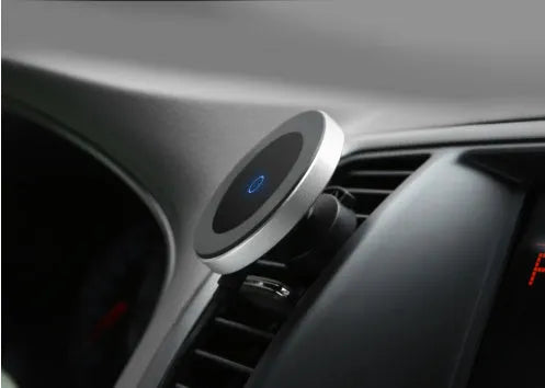 W5 car magnetic wireless charger with USB interface and QI standard, 1000mA output