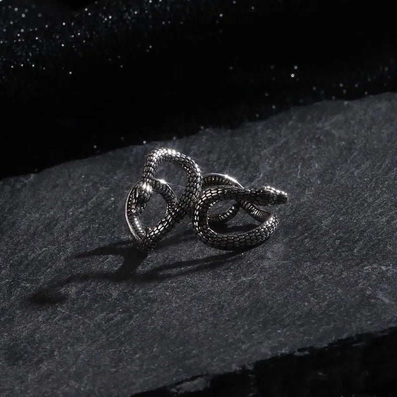 Retro snake ear clip in U-shaped alloy with electroplated finish, unisex no-piercing ear cuff