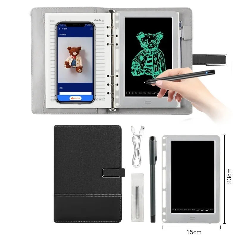 85-inch electronic writing pad with stitching appearance design in dark blue colour with smart pen