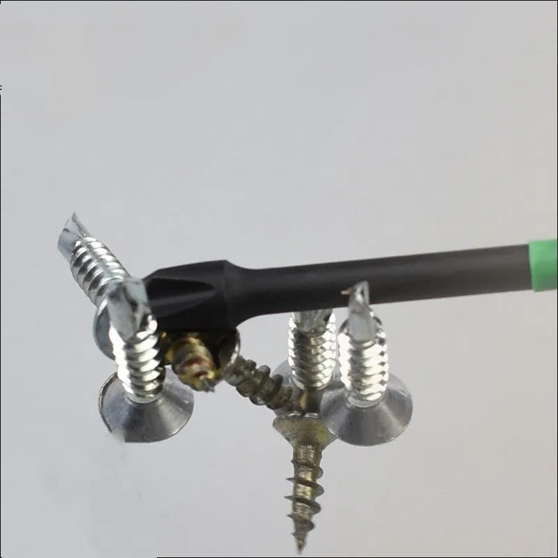 Six cross batch head screwdriver bits made from S2 alloy steel, each 50mm long with a magnetic tip, arranged on a plain background.