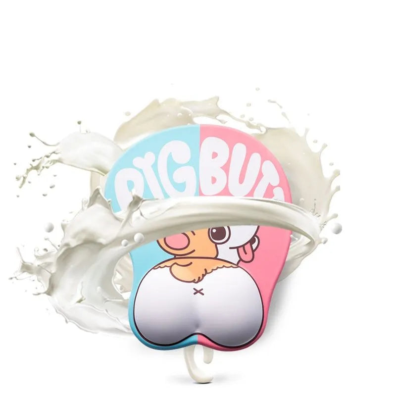 Corgi design 3D mouse pad with wrist support, 26cm x 21.8cm, non-skid PU base, available in blue, green, pink, yellow