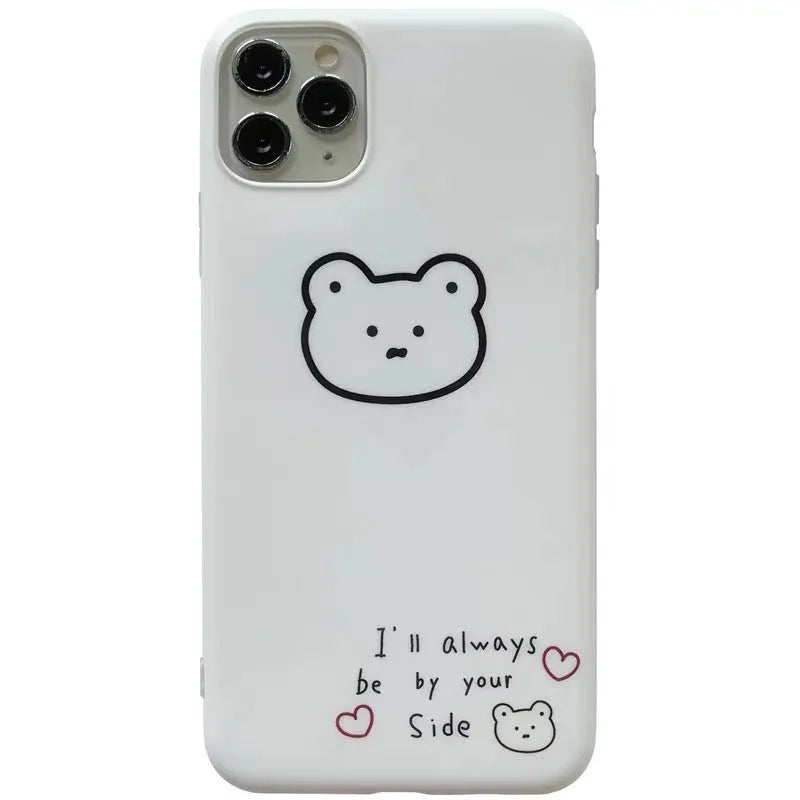 Ins Bear soft silicone iPhone back cover case with a Korean cartoon bear design.