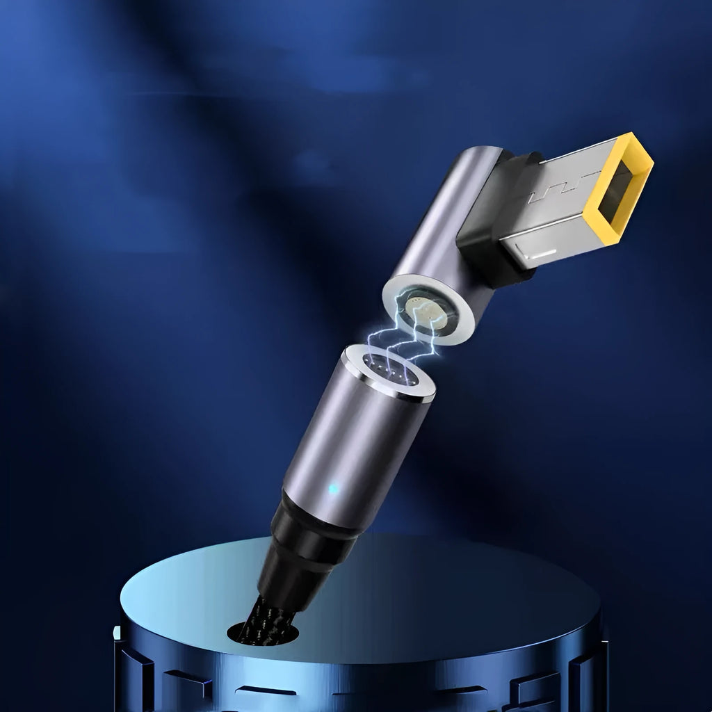 Lenovo Type-C to square port magnetic data cable with 1.8 metre length showing magnetic connector detail