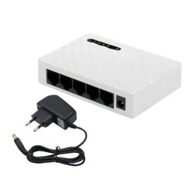 5-port Gigabit Ethernet switch, 1000Mbps network hub, black or white, EU or US plug