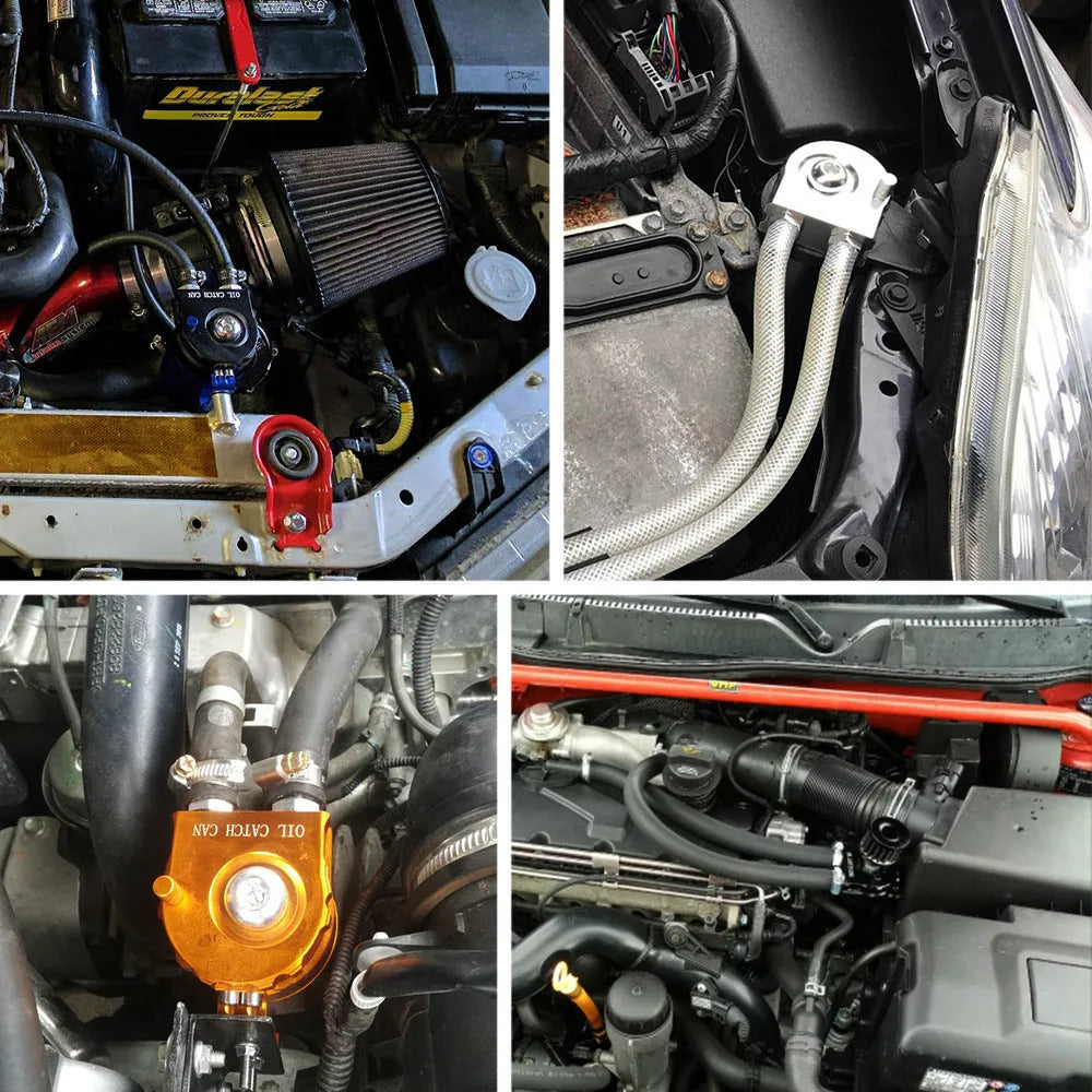 Universal aluminium alloy engine oil breathable pot XH-JT049 in black colour for car modification