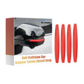 Four car anti-scratch strips, each 13cm x 1.5cm, made from polyvinyl chloride for car body protection.