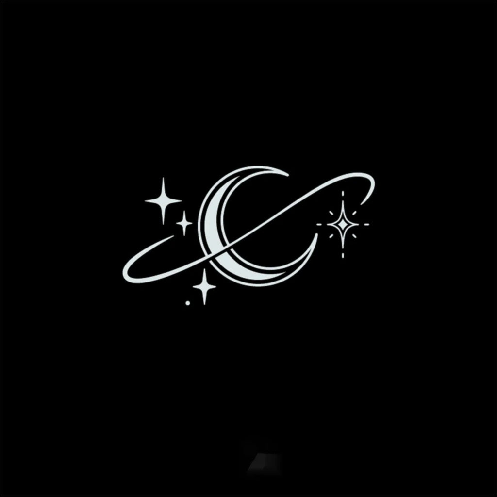 Waterproof herbal temporary tattoo sticker with Star Ring Moon design, single pack