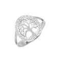 Stainless Steel Spot Drill Hollow Tree Open Ring for Women Men - Adjustable Nature-Inspired Finger Ring in Gold or Steel Colour Electroplated Finish Jewellery Gift