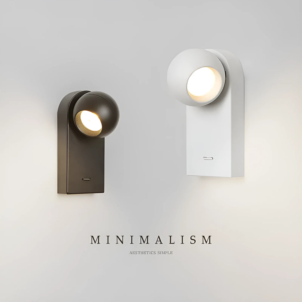 Modern rotatable 7W LED wall lamp in sand white finish for bedside use