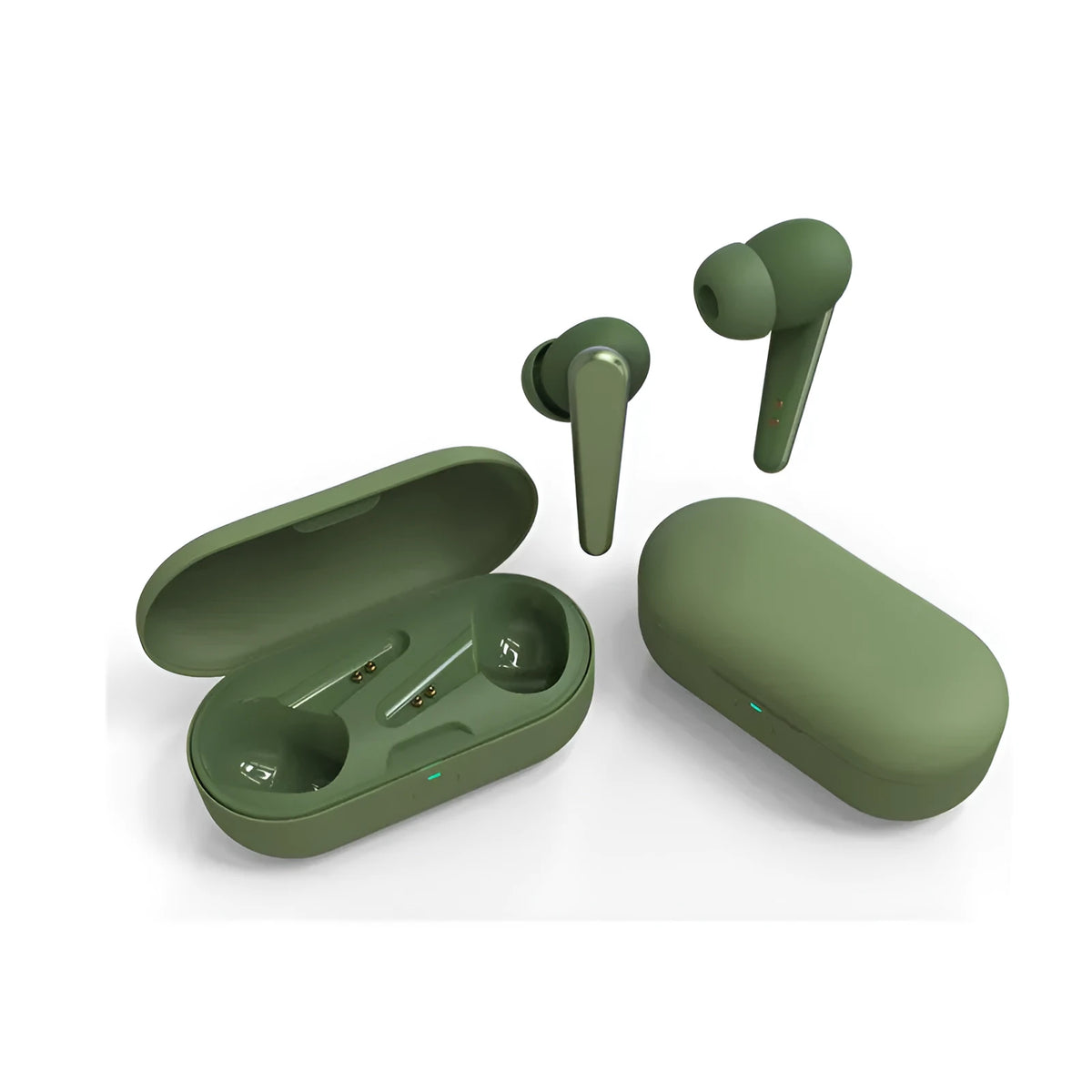 Black ANC active noise cancellation wireless Bluetooth headphones with earplug-style earpieces