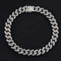 Gold hip hop rhinestone necklace with geometric design and clavicle chain in zinc alloy