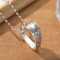 Silver alloy heart-shaped pendant necklace with letter and number text details for women
