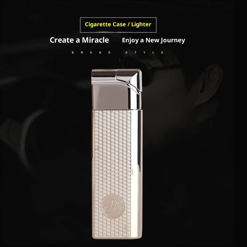 DH-8923 metal cigarette case with windproof lighter, modern simplicity design