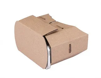 Colourful foldable paper VR glasses headset for smartphones with 4-6 inch screens.