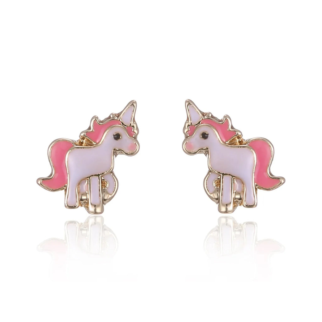 Alloy pony jewellery set with oil painting pony pendant in gold, rose gold or silver, about 150mm long