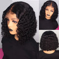 Water wave bob wig in human hair, 6-14 inch lengths, Natural colour, 1B/30, and 1B/99J options