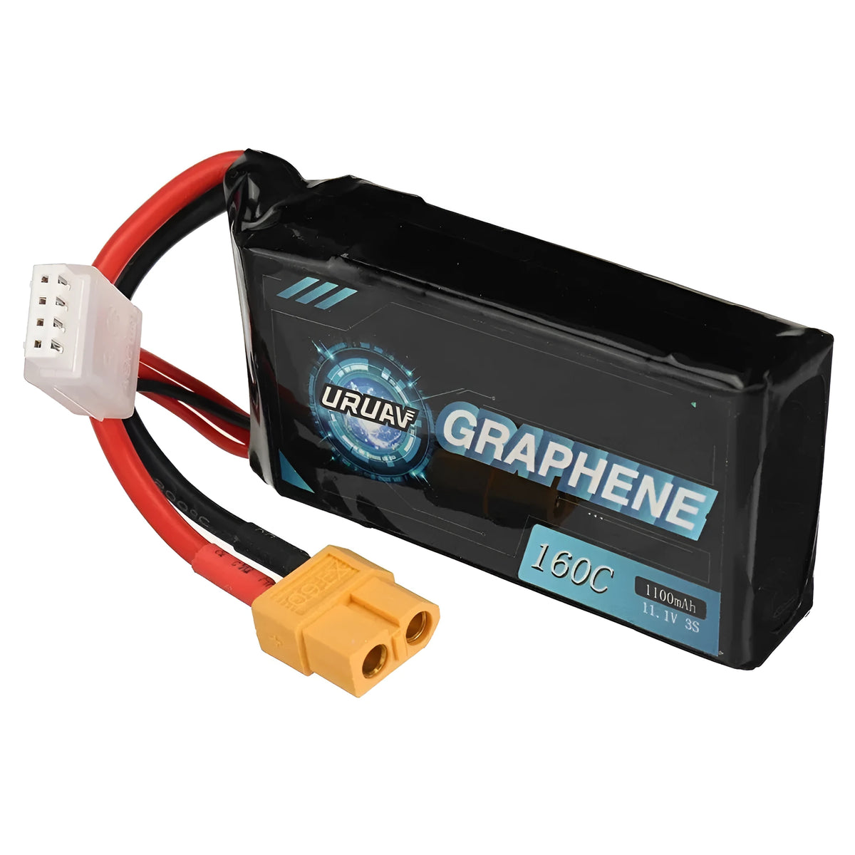 7.4V 1200mAh lithium battery for RC remote control cars and models measuring 15x36x70mm