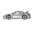 Black iron sports car wall art decoration in a pastoral metal style for home, garden, office, or hotel wall display