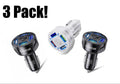 Black ABS fast charge car charger with 4 USB ports and QC3.0 support